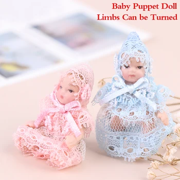 1:12 Miniatiūriniai Lėlių Cute Baby Doll Žmonės Modelis Kūno Sąnarių Kilnojamojo Lėlės