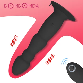 10 Greičio Analinis Vibratorius Butt Plug Nuotolinio Valdymo pultu USB Įkrovimo Vyrų Prostatos Massager Suaugusiųjų Sekso Žaislais Vyrams Sekso Parduotuvė