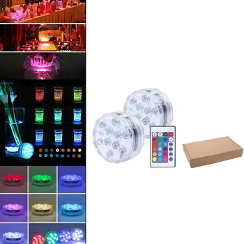 10-Led RGB Povandeninis LED Žibintai, Baseinai, Tvenkinys 7color Žibintai su siurbtuko