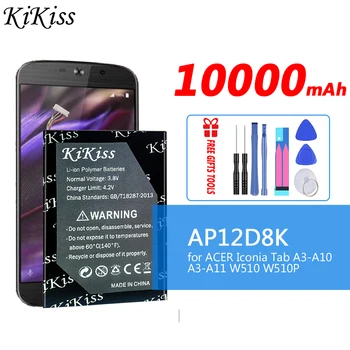 10000mAh kikiss Baterija Acer Iconia A3-A10 A3-A11 W510 W510P W511 W511P serijos AP12D8K 1ICP4/83/103-2