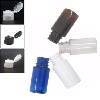 10ml turas tuščių Plastikinių Butelių, skaidrus/balti/gintarinė/mėlyna pet butelis su skaidriu/balta/juoda flip-top cap X 10