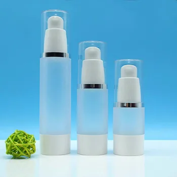 15ml matinio plastiko beoriu butelis silver line dangtis serumas/kremas/emulsija/skysta fondas/akių esmė/odos priežiūra pakavimo