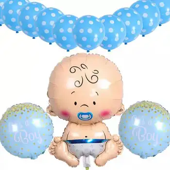 1pcBaby krikšto kūdikis, berniukas, mergaitė kombinezonas baby berniukas ir mergaitė lyčių atskleisti vaiko pirmojo gimtadienio apdaila oro baliono rinkinys
