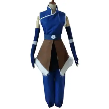 2020 Anime Avatar Legend of Korra Korra Cosplay Halloween Kostiumai japonų kimono prijuostė suknelė Užsakymą