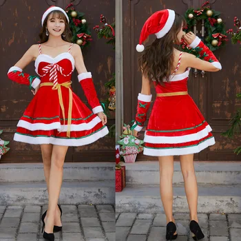 2020 Mados Praleisti Senelio Kostiumas Moterims Kalėdų Išgalvotas Šalis Suknelė Sexy Santa Komplektus Hoodie Santa Claus Saldainiukas Cosplay Kostiumai