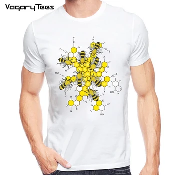 2021 Juokinga Gyvūnų Dizaino Mokslo Medaus Ir Bičių T-Shirt Vasaros Vyrų Atspausdinta Marškinėliai Mados Chemija Viršūnes Tee Drabužiai