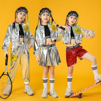 2021 Songyuexia Mergina Džiazo Šokio Kostiumai Mergaitėms, Vaikams Etape Šokių Drabužius Susiduria Bamba Banga Vaikas Hip-hop China Šokių Kostiumas