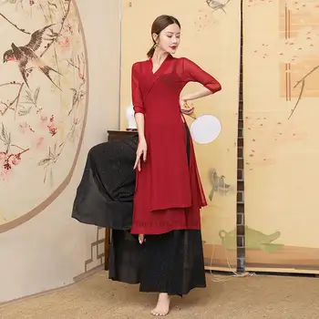2022 senovės kinų kostiumas moterims liaudies šokių suknelė šifono gradientas hanfu festivalis apranga etapo rezultatus kostiumas