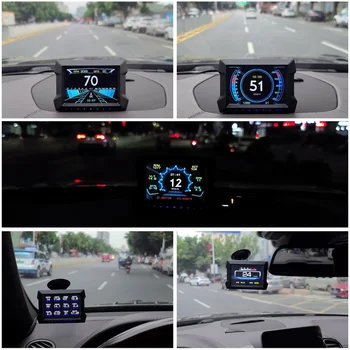2022HUD Automobilių Multi-funkcija, Head-up Display, Tinka Daugumai Modelių Aukštos raiškos Obd LCD Priemonė Šlaito Metre