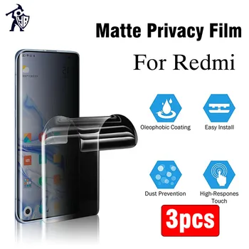 3Pcs Privacy Screen Protector For Xiaomi Redmi Pastaba 11 12 Pro 5G Jokių pirštų Atspaudų Hidrogelio Filmas Redmi K50 K60 Pro K40 Žaidimų