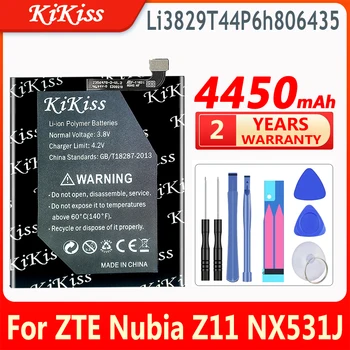 4100mAh Naujas KIKISS Baterija ZTE Nubija Z11 Li3829T44P6h806435 NX531J Aukštos Kokybės Įkraunamos Baterijos, su Įrankiais Dovana