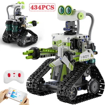 434Pcs Miesto Suderinamu Nuotolinio Valdymo Robotų Kūrimo Blokai APP Programavimo RC Robotas Automobilių Plytų Žaislai Vaikams Dovanų