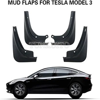 4PCS/Set Modelis 3 Anglies Pluošto Tesla Model 3 Purvo Atvartais, Priekiniai Galiniai Varantys Sparnas Apsaugas Tesla Trijų ABS Priedai