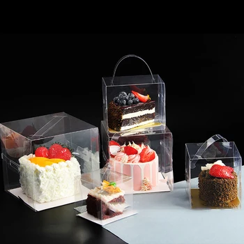 50Sets Gimtadienio Dekoravimas Skaidria Cake Box Baby Shower Dovanų Paketą Slapukus, Kepyklų Pyragą Keksų Nešiojamų Plastikinės Dėžės