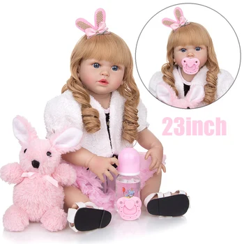57cm Reborn Lėles Visas Vinilo, Kūnas Gyvas Mados Princesė Baby Doll Boneca Atgimsta Žaislas, Skirtas Vaikų Dienos Dovanų