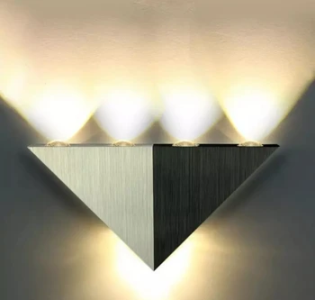 5W Aliuminio Trikampis LED Sienos Lempos Modernių Namų Apdailos laikiklis Apšvietimo šviesos Patalpų viduje Šilta Balta sienų sconce AC