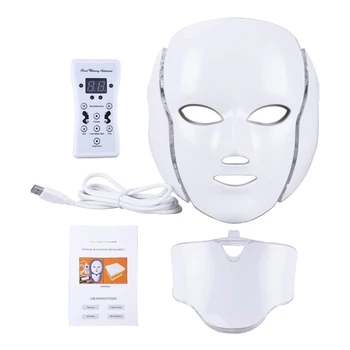 7 Spalvų, Šviesos, Grožio Photon LED Veido Kaukė Terapijos Odos Priežiūros Atjauninimas, Raukšlių, Spuogų Šalinimas, Veido Spa G99E
