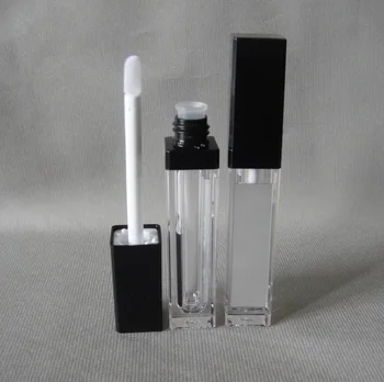 7ml kvadrato formos aišku, lūpų blizgesys medaus vamzdis tušas vamzdis juodas dangtelis veidrodžio sudaro esmė naftos drėgmės gelio kosmetikos pakuotės