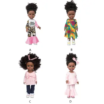 Afrikos Baby Doll, Rudos Akys Nekilnojamojo Juodosios Lėlės Realus Silikono Žaislai Lengvi Nešiojamieji Mados Padažu Žaislą Dovanų