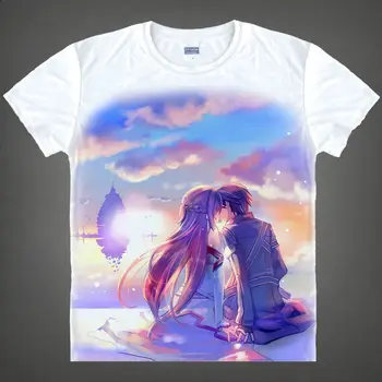 Alfheim Internete ALO T-Shirt Asuna Marškinėliai Vyro vasaros marškinėliai anime marškinėliai Mielas Mergaičių Suknelė moteriški marškinėliai anime balti marškiniai a