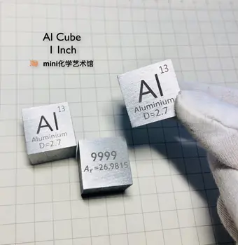 Aliuminio Kubo Didelio Grynumo Aliuminio Metalo, Aliuminio 4N Vieno Colio Periodinės Lentelės Cube Al 99.99 Langelyje
