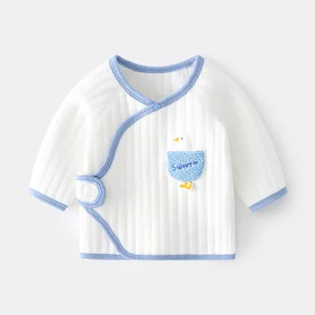 Animacinių filmų Long Sleeve T-shirts Infantil Paprasta vientisos Baltos Apatiniai 0-3Months Merginos Atsitiktinis Palaidų Minkšti Viršūnes Kūdikių Berniukų Plonas Tees
