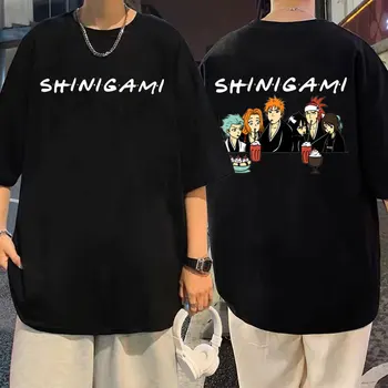 Anime Bleach Kurosaki Ichigo Draugais Grafinis T-shirt Vyrai Harajuku Tees Vyrai Moterys Derliaus Manga Shinigami trumpomis Rankovėmis Marškinėlius