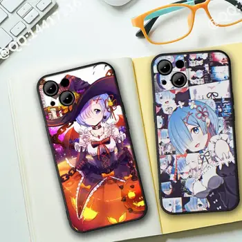 Anime Re NULIO Rem Telefoną Atveju iphone13 12 11 Pro Max X XR Mini XS 7 8 6s plus SE 2020 telefono Visišką Apima