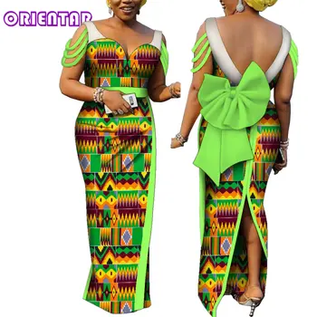 Ankara Mados Afrikos Suknelės Moterims, Elegantiškas Maxi Ilgas Afrikos Skraiste Suknelė Dashiki vakarinę Suknelę Afrikos Apynasrio Suknelė WY9743
