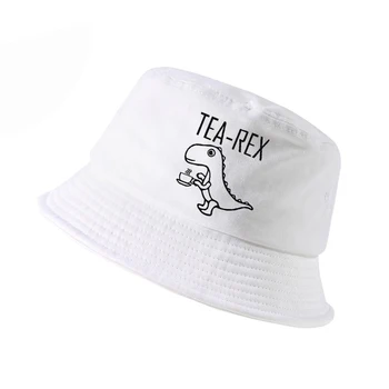 Arbata rex mens žvejys skrybėlės juokingas pokštas kalambūras juros periodo dinozaurų išgerti kavos naujovė dovana panama kibiro kepurę vasaros žvejybos hat
