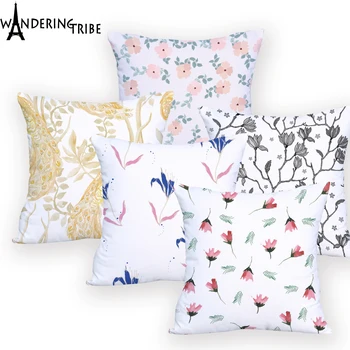 Augalų Lapai mesti pagalvės padengti pagalvėlė balta Sofa-lova, Kėdės, Dekoratyviniai Užsakymą padengti pagalvėlė gyvūnų namų dekoro Dizaineris