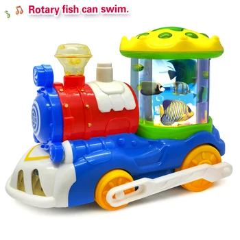 Aukštos kokybės elektrinių muzikos traukinio, plaukimo žuvų Juokingi Žaislai Automobilio Modelį Nuostabi Gimtadienio Dovana Plastiko Žaislas vaikų Už Vaikas Berniukas