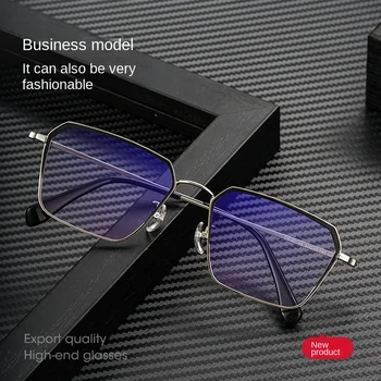 Baishifen 6014S verslo vyrų metalo viso kadro retro daugiakampio formos akinių rėmeliai trumparegystė akinių rėmeliai