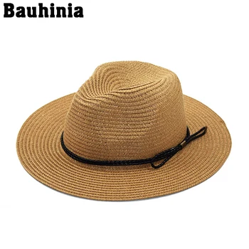 Bauhinia Panamos Skrybėlė Vasaros Saulės, Skrybėlės Paplūdimio Šiaudų Vyrų UV Apsaugos Dangtelis