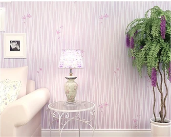 BEIBEHANG aukštos kokybės mažų gėlių kambarį neaustinių ekrano užsklanda banguoti dryžuotas gėlių miegamasis vestuvių kambario 3d tapetai roll