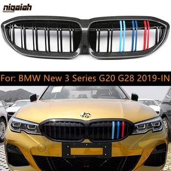 BMW 3 Serijos G20 G21 G28 2019-2020 Automobilių stilius Vidurį grotelių ABS plastiko bamperio grotelės Auto Centras Grotelės vertikali juosta