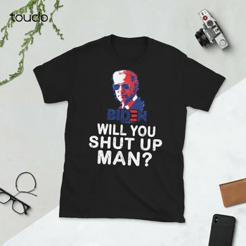 Bus užsičiaupti vyras marškinėliai juokinga Bidė Harris citata prezidento diskusijos