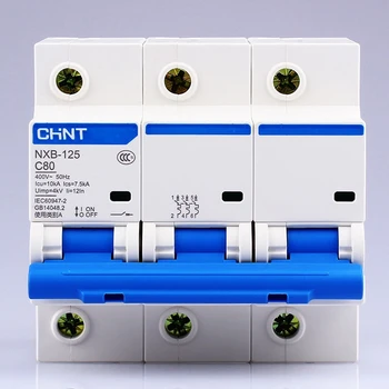 CHINT NXB-125 3P AC 230/400V miniatiūriniai išjungiklių 63 80 100 125A elektromagnetinio išleidimo C tipo DZ158 Didelės galios oro jungiklis