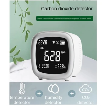 CO2 Oro Detektorius 3-In-1 Patalpų CO2 Jutiklis Oro Kokybės Stebėti Aptinka CO2 Namų Biurui Šviesos Ir Garso Dual Signalizacijos