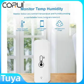 CORUI Tuya WIFI Smart Temperatūros Ir Drėgmės Jutiklis Patalpų Termometras Smart Gyvenimo App Nuotolinio Valdymo Alexa 