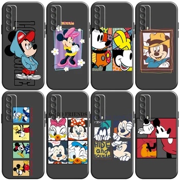 Disney Mickey Mouse Animacinių filmų Telefoną Atveju Huawei P Smart Z 2019 2021 P20 P20 30 Lite Pro P40 Lite 5G Juoda Funda