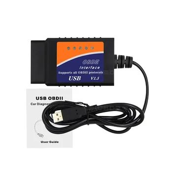ELM327 USB V1.5 OBD2 Automobilių Skeneris Su 25K80 Lustas Su Laidu