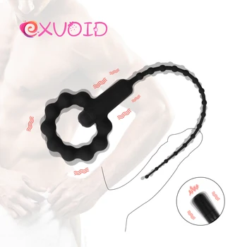 EXVOID Vyrų Varpos Įterpimo Įrenginys Vibruojantis Kaištis Karoliukai Sekso Žaislai Vibratorius Vyrų Šlaplės Kateteris Varpos Plug Dilator Skamba