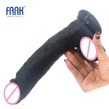 FAAK Juoda tikroviškas dildo silikono varpos su siurbtukas sekso žaislai moterims, didelis gaidys lesbiečių msturbator fetišas, sekso produktai