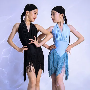 Fringe lotynų Šokių Suknelė Mergaitėms Apynasrio Etape Kostiumas Samba Šokių Aprangą Praktikos Dėvėti Tango Dancewear Dizainerio Drabužius JL3293