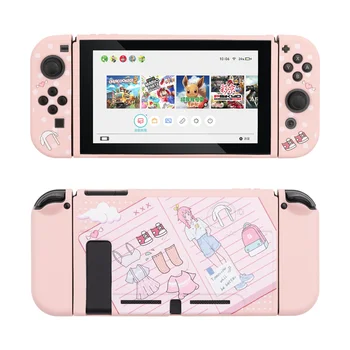 GeekShare Oficiali Nintendo Jungiklis Korpuso Mielas Pink Cartoon ubierz Žaidimai Visą Dangtelį Girp Minkštos TPU Case For Nintendo Jungiklis