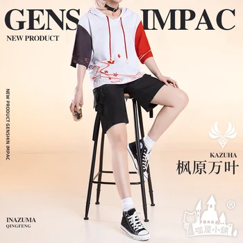 Genshin Poveikio Kaedehara Kazuha drabužių išvestinių finansinių priemonių vasaros dienos trumparankoviai marškinėliai cosplay vyriški