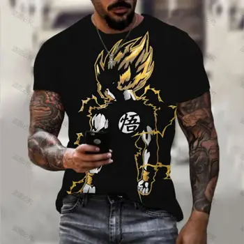 Gokas Harajuku Stilius Atspausdintas T-shirt Dragon Ball Z Vyrų Y2k Drabužių, marškinėlių, sporto Salė Marškinėlius 110-6XL Tendencija Viršūnes Vaikų Negabaritinius
