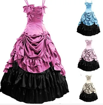(GT021) Moterų Berankovis Šalies Cosplay Kostiumų Satino Gothic Lolita Kamuolys Suknelė Kostiumai Viktorijos Suknelė Individualų