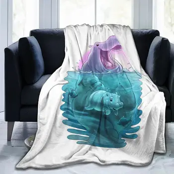 gyvūnų 3D spausdintas antklodė lovatiesė antklodė retro patalynės aikštėje iškylą minkšta antklodė Hippo